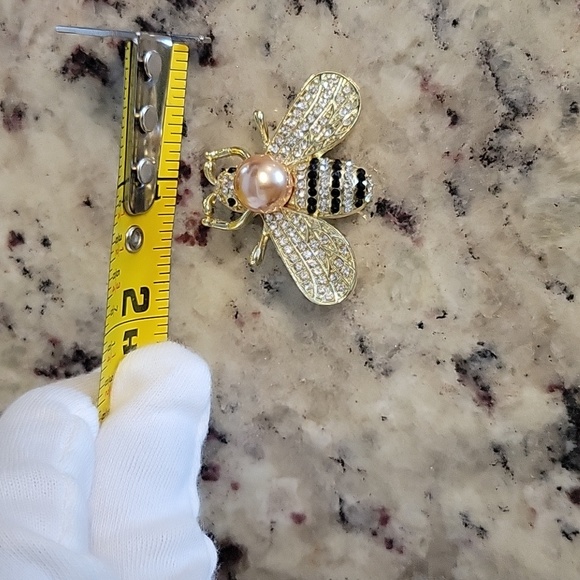 Bee pin bee brooch purse brooch gold pearl brooch pin - Picture 11 of 15